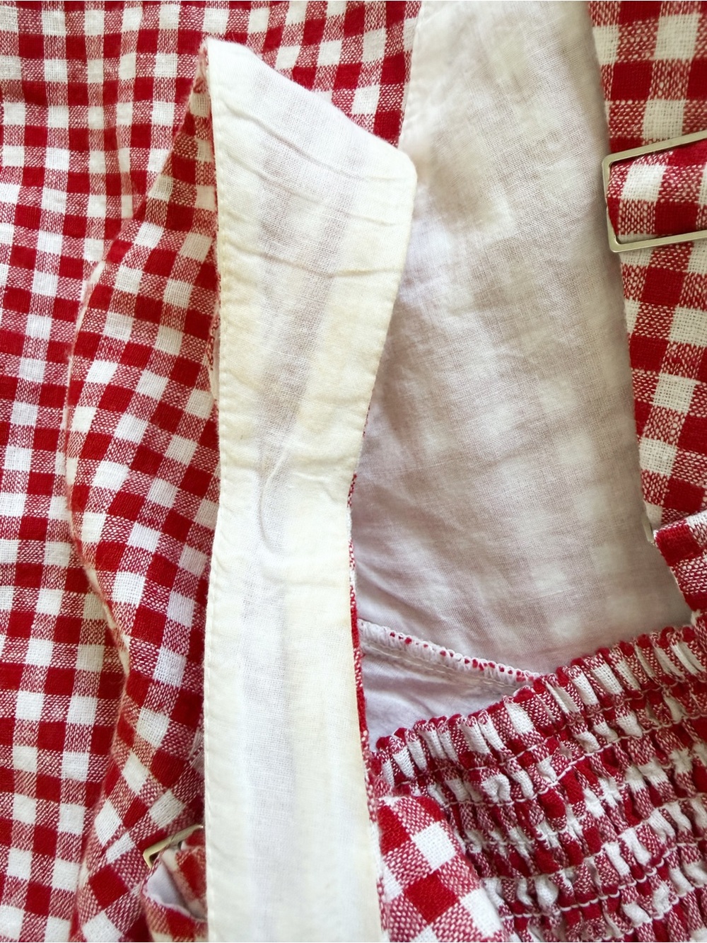 SOLD Abercrombie Red Gingham Linen Mini Dress - Picture 5 of 8